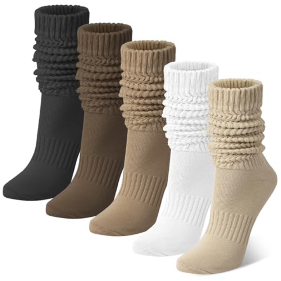 Chalier 5 Pairs Slouchy Socks  - Boot Sock Slouchy review and price