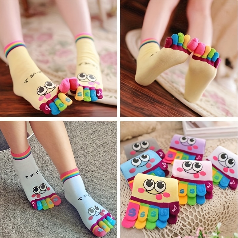 3pairs//Cartoon printed toe so - Toe Sock Split review and price