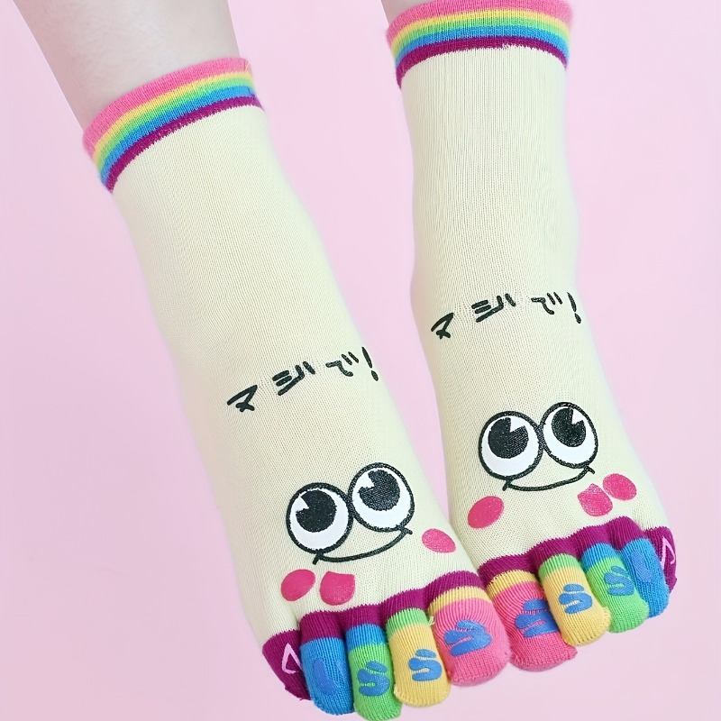 3pairs//Cartoon printed toe so - Toe Sock Split review and price