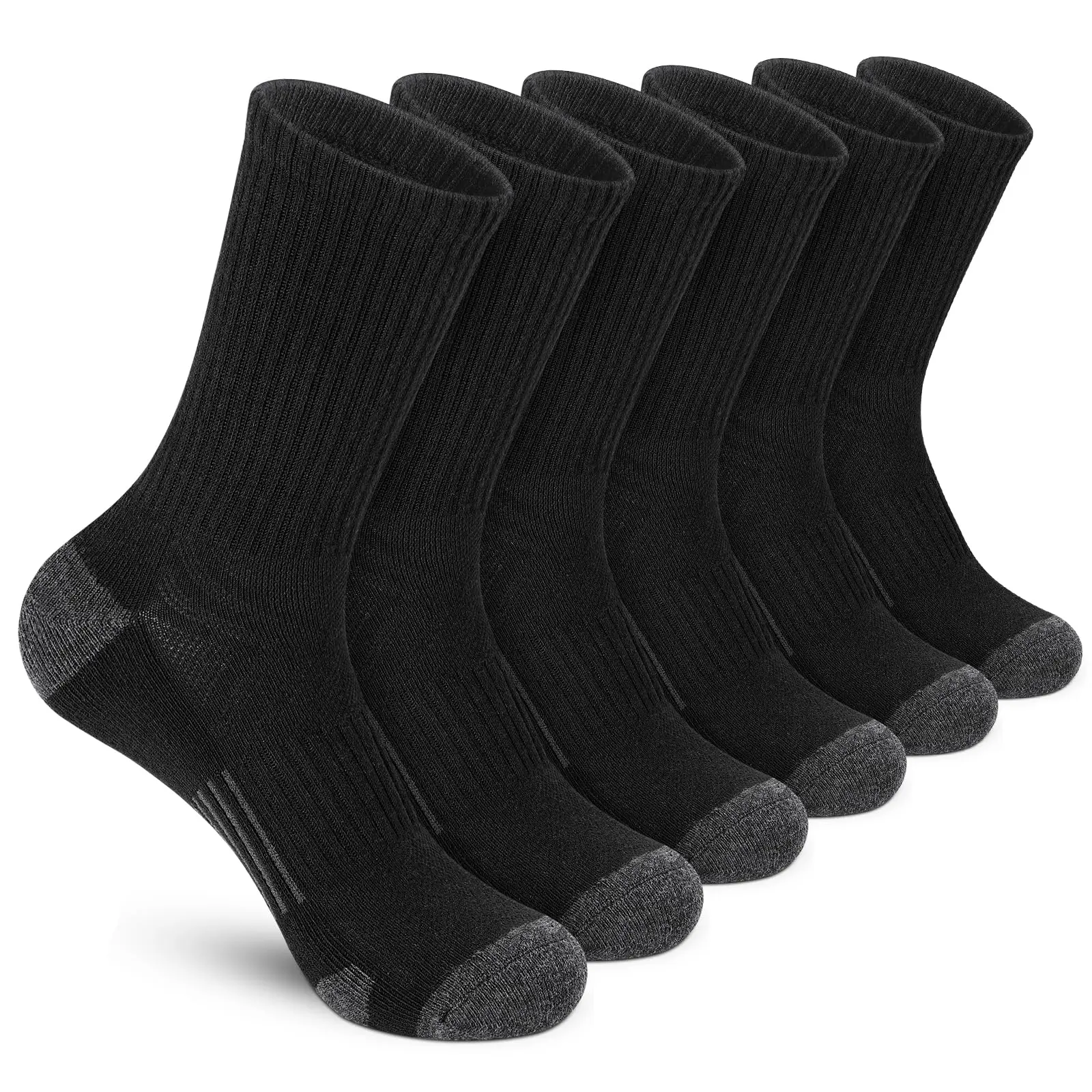 6 Pairs Men's Cushioned Crew S - Cotton Crew Sock Pack review and price